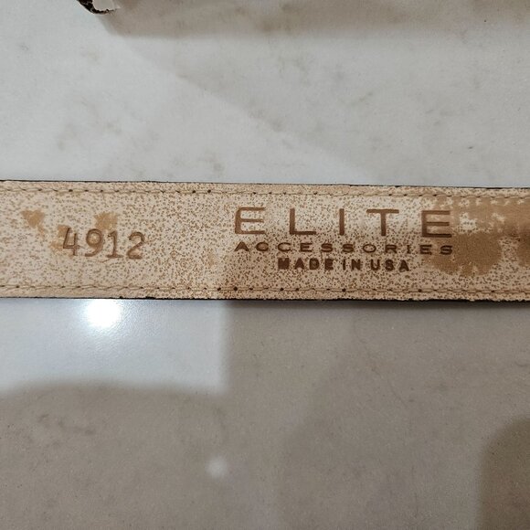 Elite Purple Leather Belt With Ornate Silver Herringbone Buckle Made In Usa - Picture 6 of 9